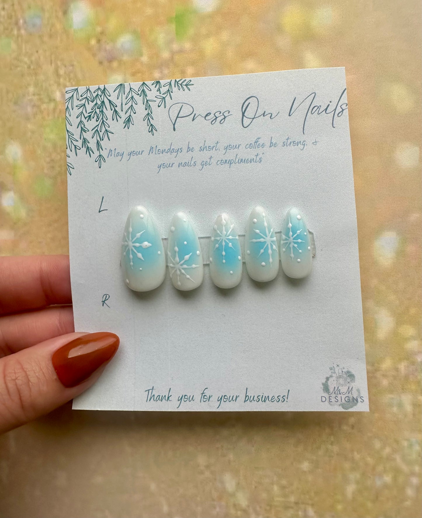 Frosty Blue Nails