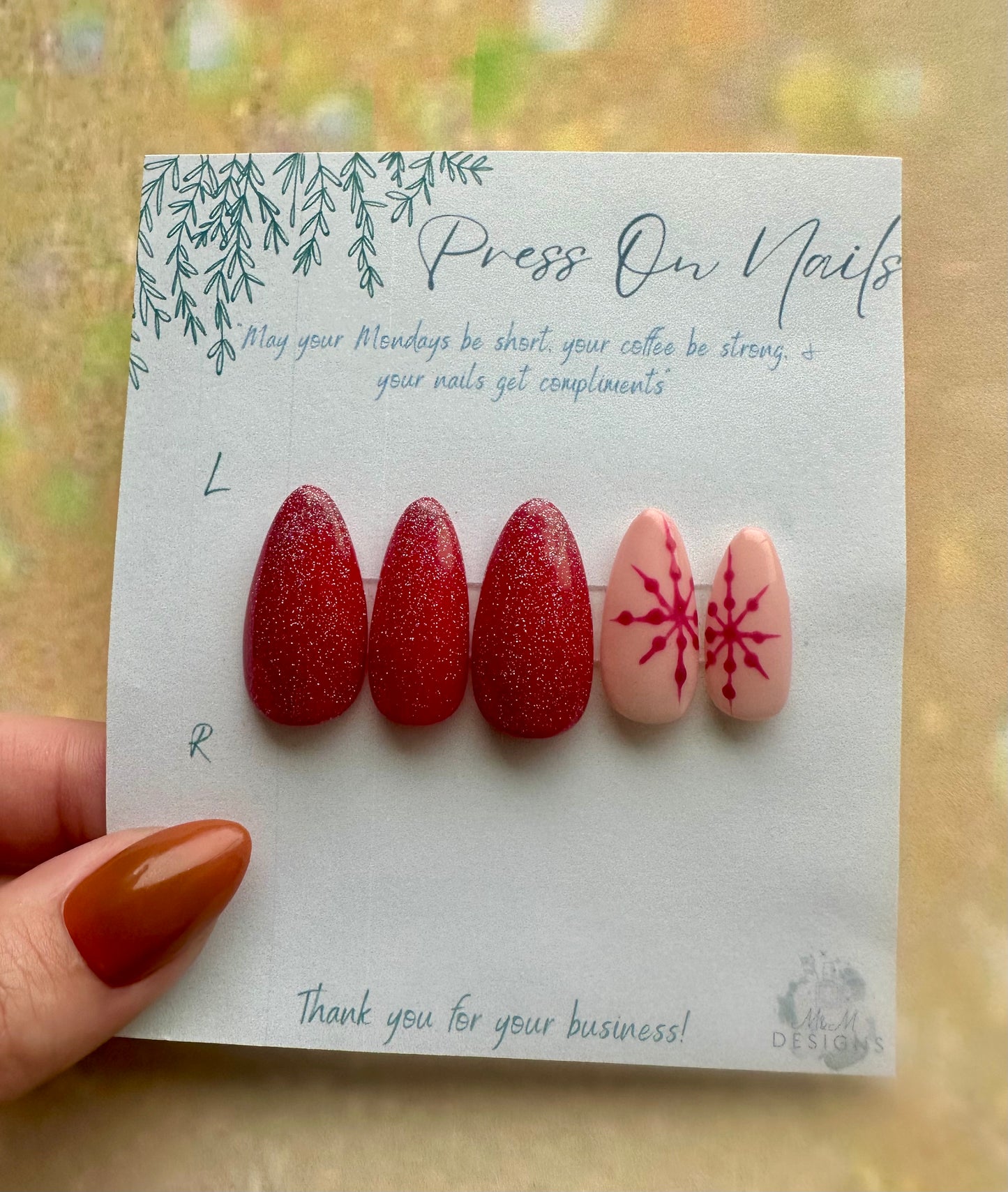 Red Snow Nails