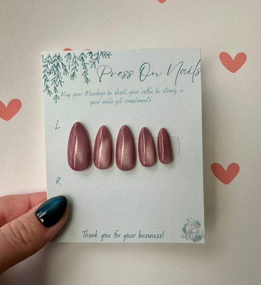 Pink Cateye Nails