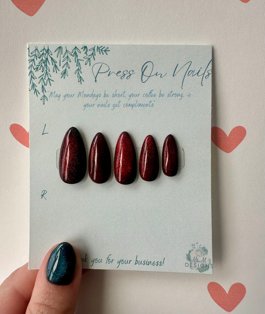 Red Cateye Nails