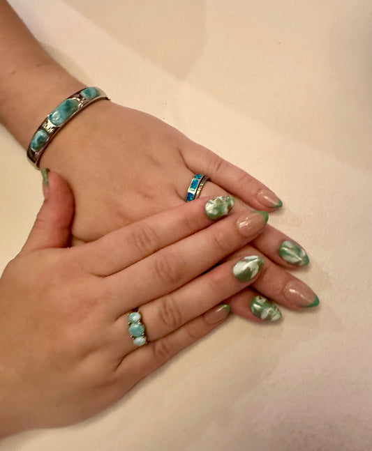 Teal Nails
