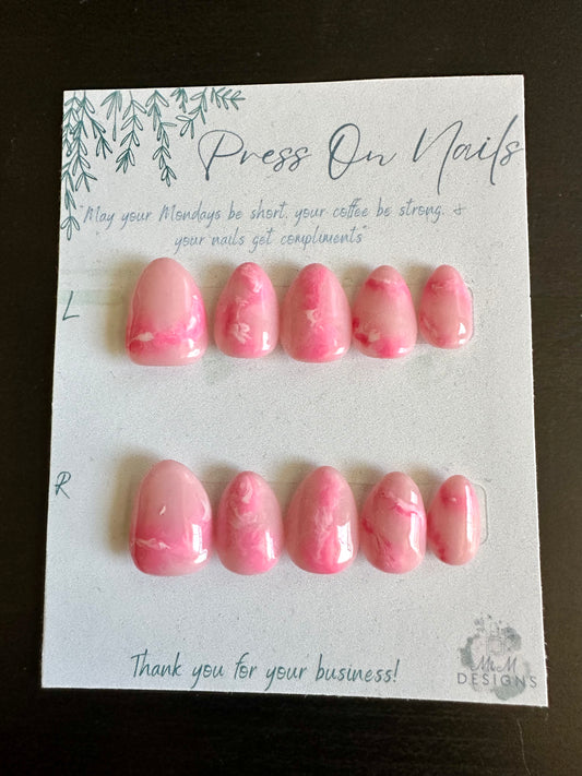 Pink Marble Nails