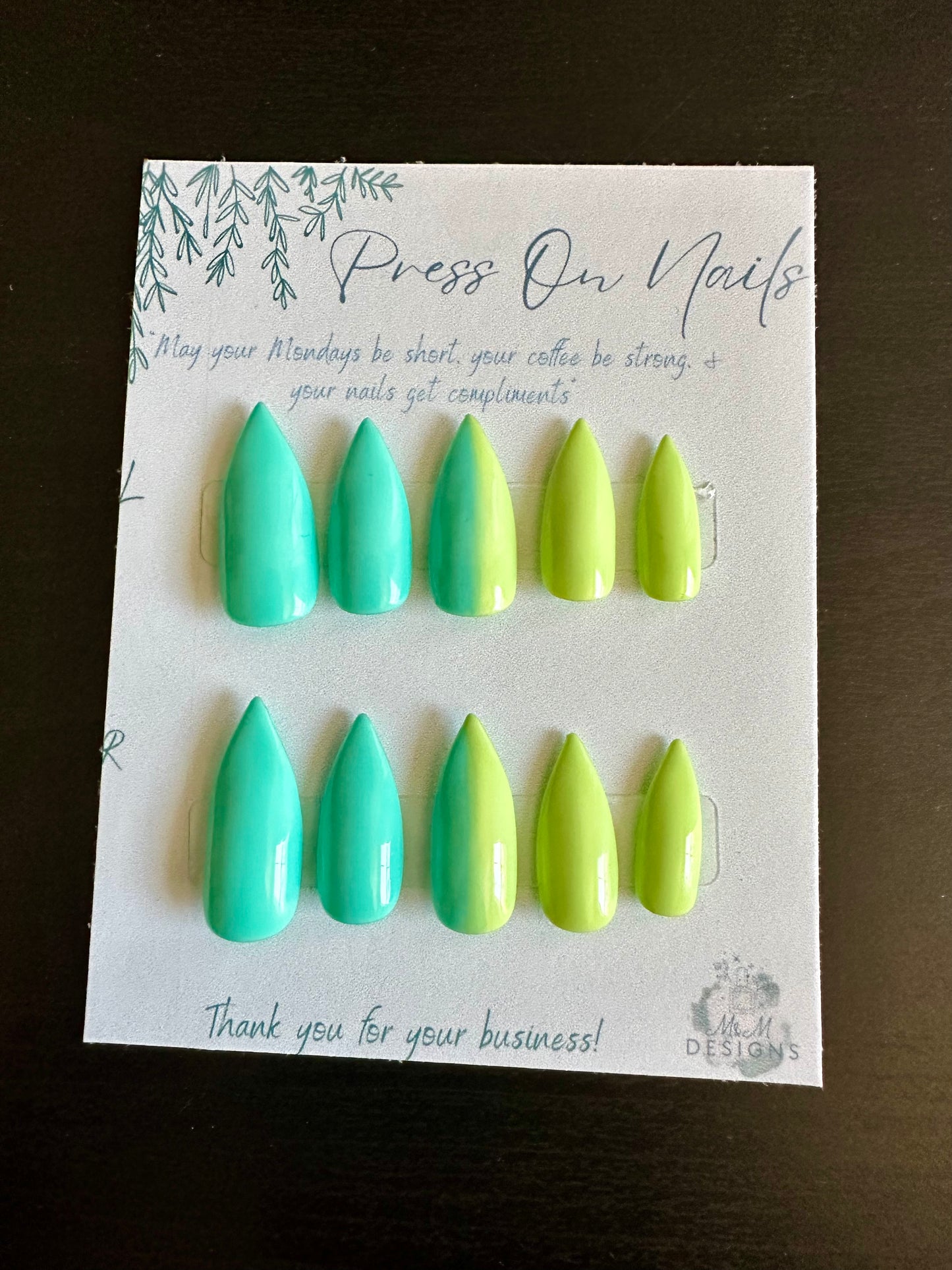 Neon Two-Toned Ombre Nails
