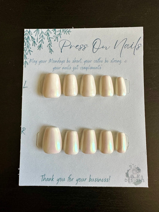 White Chrome Nails