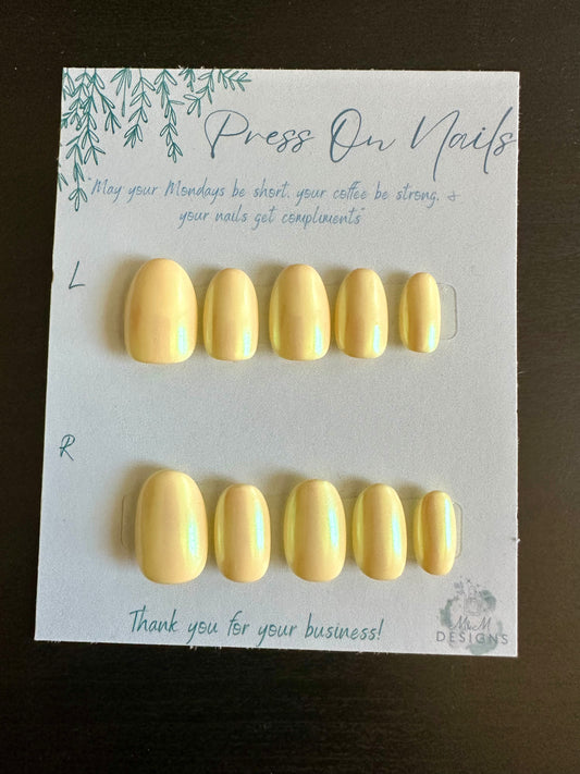 Yellow Chrome Nails